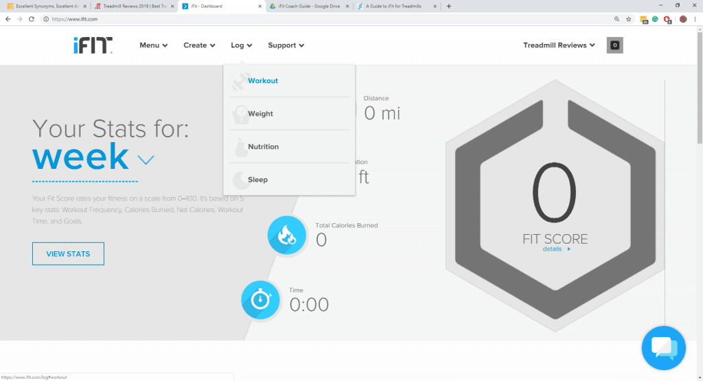 iFit Workout Log