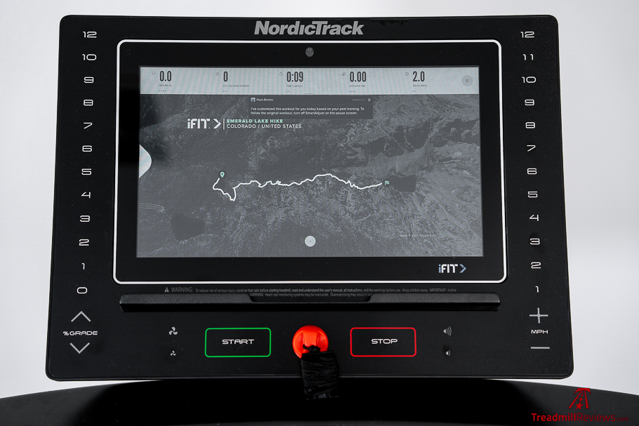 NordicTrack EXP 14i display