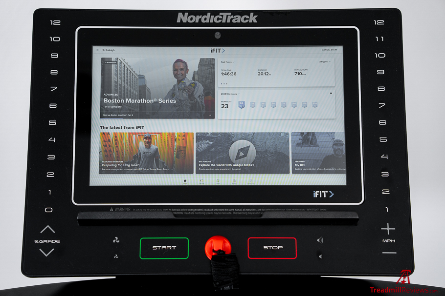 NordicTrack EXP 14i display