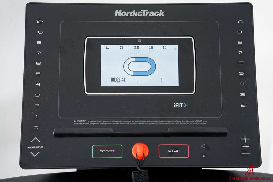 NordicTrack EXP 7i Treadmill Screen