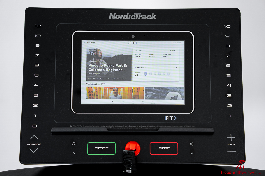 NordicTrack EXP 10i display