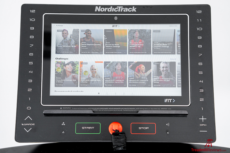 iFIT Review NordicTrack EXP 14i homescreen