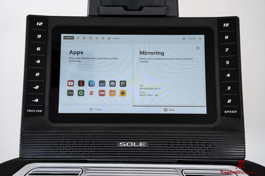 Sole F85 display and apps