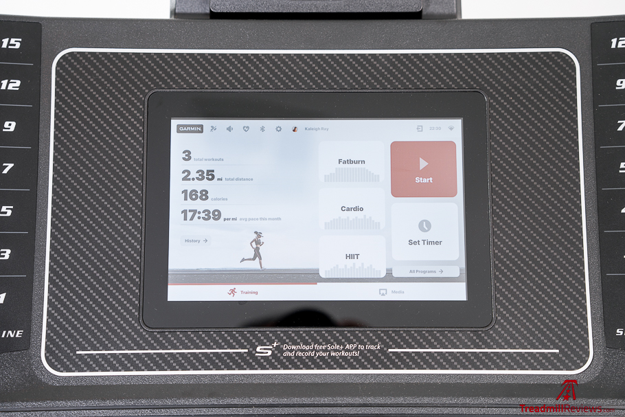 Sole F80 display and programs