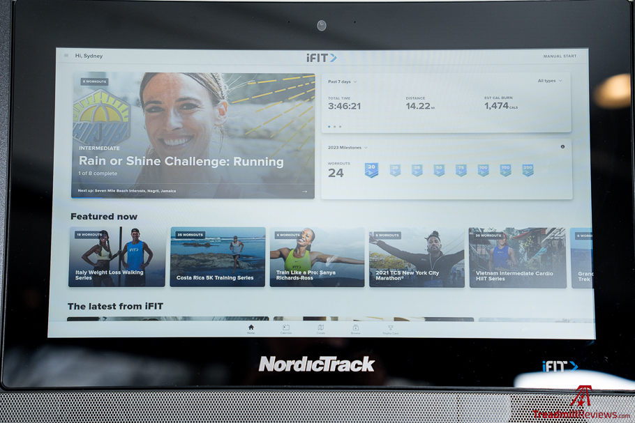 NordicTrack Commercial 2450 Treadmill Screen + iFIT Home