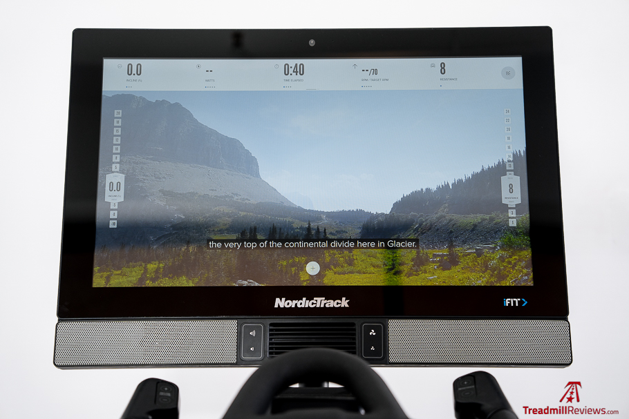 Best Exercise Bikes NordicTrack S27i screen