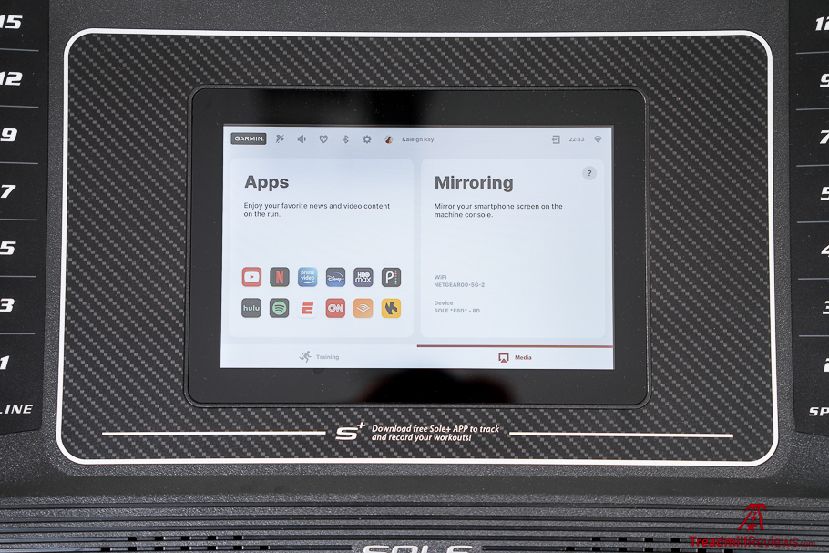 Best Treadmills Under $2000 Sole F80 - display apps